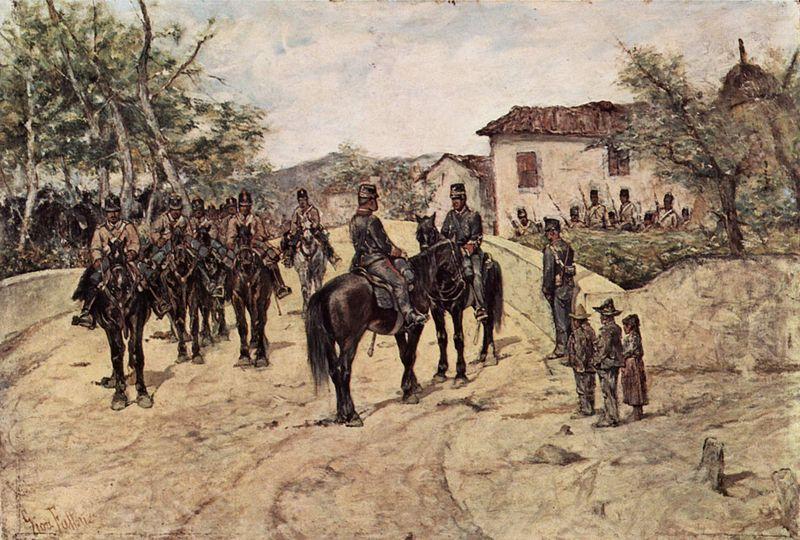 Rast der Kavallerieeinheit, Giovanni Fattori